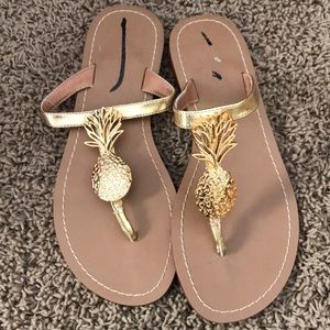 Lily Pulitzer Pineapple Flip Flops